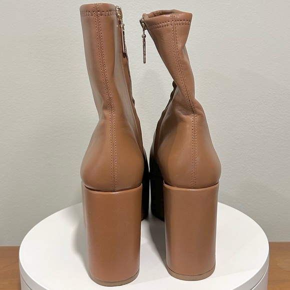 🌹LARROUDE🌹 Miso Platform Boot In Caramel Stretch Leather Size: 9.5 - Picture 9 of 16